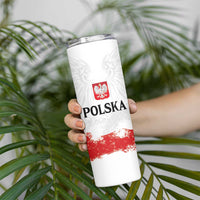 Personalized Polish National Flag Day Skinny Tumbler Polska White Eagle Grunge Style