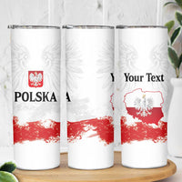 Personalized Polish National Flag Day Skinny Tumbler Polska White Eagle Grunge Style