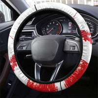 Polish National Flag Day Steering Wheel Cover Polska White Eagle Grunge Style