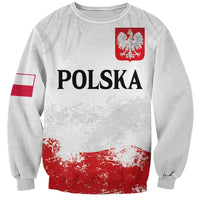 Personalized Polish National Flag Day Sweatshirt Polska White Eagle Grunge Style