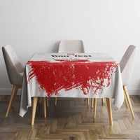 Personalized Polish National Flag Day Tablecloth Polska White Eagle Grunge Style