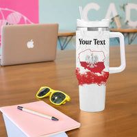 Personalized Polish National Flag Day Tumbler With Handle Polska White Eagle Grunge Style