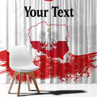 Personalized Polish National Flag Day Window Curtain Polska White Eagle Grunge Style
