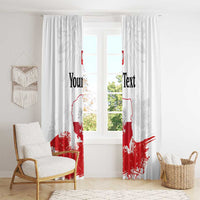 Personalized Polish National Flag Day Window Curtain Polska White Eagle Grunge Style