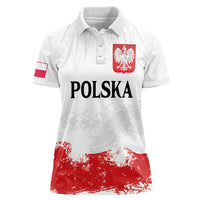 Personalized Polish National Flag Day Women Polo Shirt Polska White Eagle Grunge Style