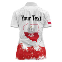Personalized Polish National Flag Day Women Polo Shirt Polska White Eagle Grunge Style