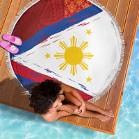 Philippines National Flag Day Beach Blanket Polynesian and Yakan Tattoo Brush Style