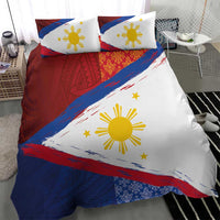 Philippines National Flag Day Bedding Set Polynesian and Yakan Tattoo Brush Style