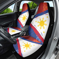 Philippines National Flag Day Car Seat Cover Polynesian and Yakan Tattoo Brush Style