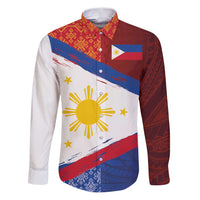 Philippines National Flag Day Family Matching Puletasi and Hawaiian Shirt Polynesian and Yakan Tattoo Brush Style