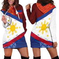 Philippines National Flag Day Hoodie Dress Polynesian and Yakan Tattoo Brush Style