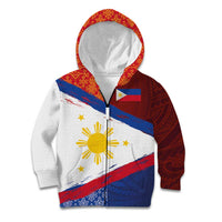 Philippines National Flag Day Kid Hoodie Polynesian and Yakan Tattoo Brush Style