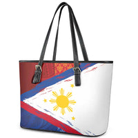 Philippines National Flag Day Leather Tote Bag Polynesian and Yakan Tattoo Brush Style