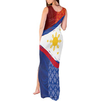 Philippines National Flag Day Tank Maxi Dress Polynesian and Yakan Tattoo Brush Style