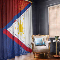Philippines National Flag Day Window Curtain Polynesian and Yakan Tattoo Brush Style