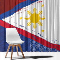 Philippines National Flag Day Window Curtain Polynesian and Yakan Tattoo Brush Style