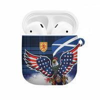 Scottish-American Heritage Month AirPods Case USA Eagle with Scottish Traditional Costume