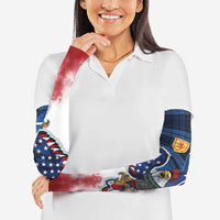 Scottish-American Heritage Month Arm Sleeves USA Eagle with Scottish Traditional Costume