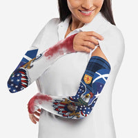 Scottish-American Heritage Month Arm Sleeves USA Eagle with Scottish Traditional Costume