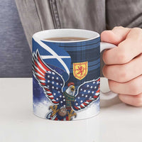 Scottish-American Heritage Month Ceramic Mug USA Eagle with Scottish Traditional Costume