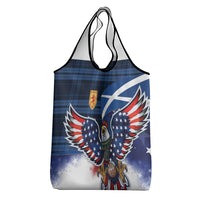 Scottish-American Heritage Month Grocery Bag USA Eagle with Scottish Traditional Costume