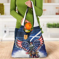 Scottish-American Heritage Month Grocery Bag USA Eagle with Scottish Traditional Costume