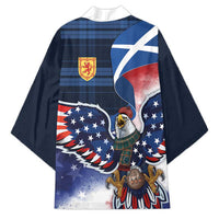 Scottish-American Heritage Month Kimono USA Eagle with Scottish Traditional Costume