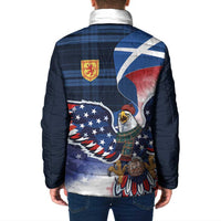 Scottish-American Heritage Month Padded Jacket USA Eagle with Scottish Traditional Costume
