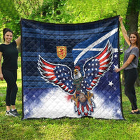 Scottish-American Heritage Month Quilt USA Eagle with Scottish Traditional Costume