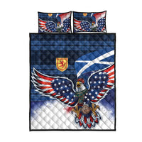 Scottish-American Heritage Month Quilt Bed Set USA Eagle with Scottish Traditional Costume