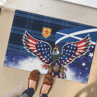 Scottish-American Heritage Month Rubber Doormat USA Eagle with Scottish Traditional Costume