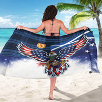 Scottish-American Heritage Month Sarong USA Eagle with Scottish Traditional Costume