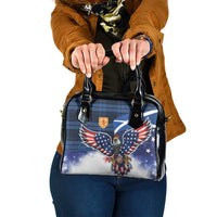Scottish-American Heritage Month Shoulder Handbag USA Eagle with Scottish Traditional Costume