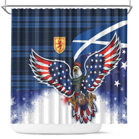 Scottish-American Heritage Month Shower Curtain USA Eagle with Scottish Traditional Costume