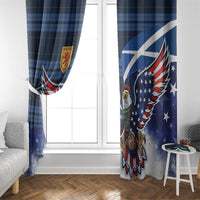 Scottish-American Heritage Month Window Curtain USA Eagle with Scottish Traditional Costume