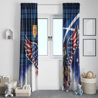 Scottish-American Heritage Month Window Curtain USA Eagle with Scottish Traditional Costume