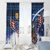 Scottish-American Heritage Month Window Curtain USA Eagle with Scottish Traditional Costume