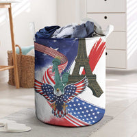 French-American Heritage Month Laundry Basket Dual Heritage and National Flag