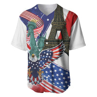 French-American Heritage Month Baseball Jersey Dual Heritage and National Flag