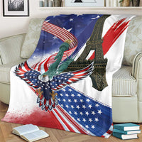French-American Heritage Month Blanket Dual Heritage and National Flag
