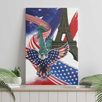 French-American Heritage Month Canvas Wall Art Dual Heritage and National Flag