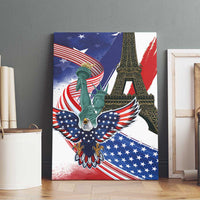 French-American Heritage Month Canvas Wall Art Dual Heritage and National Flag