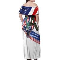 French-American Heritage Month Off Shoulder Maxi Dress Dual Heritage and National Flag