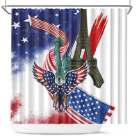 French-American Heritage Month Shower Curtain Dual Heritage and National Flag
