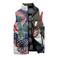 French-American Heritage Month Sleeveless Puffer Jacket Dual Heritage and National Flag