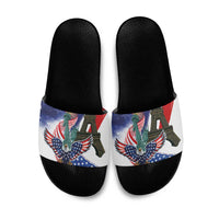 French-American Heritage Month Slide Sandals Dual Heritage and National Flag