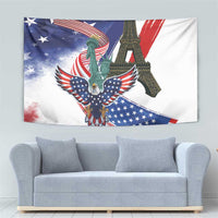 French-American Heritage Month Tapestry Dual Heritage and National Flag