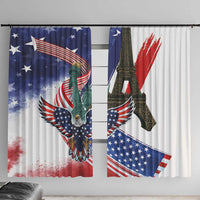 French-American Heritage Month Window Curtain Dual Heritage and National Flag