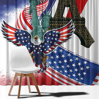 French-American Heritage Month Window Curtain Dual Heritage and National Flag