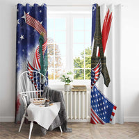 French-American Heritage Month Window Curtain Dual Heritage and National Flag